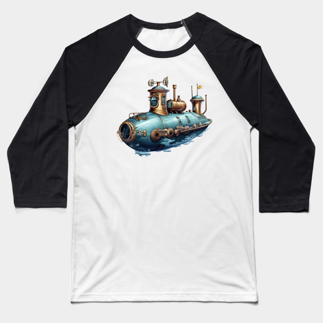 Vintage Submarine Baseball T-Shirt by Chromatic Fusion Studio